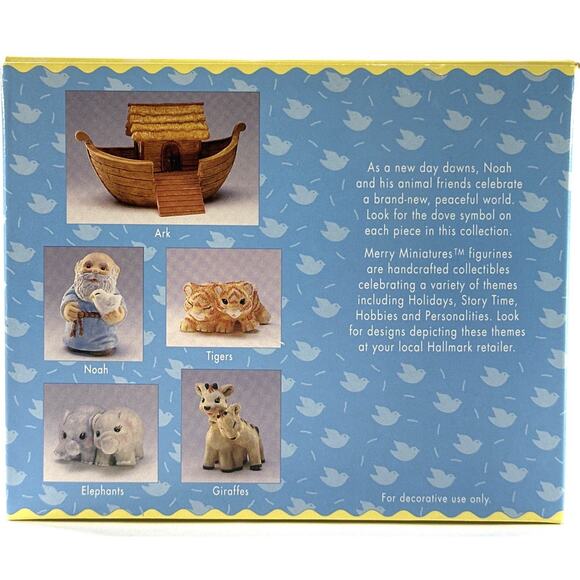 Hallmark Merry Miniatures Noah and Friends 1996 Story Time 5-Piece Set w/ Box - Picture 8 of 9